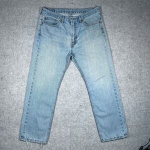 Levi's 505 Denim Jeans Mens 36x30(36x28) Light Wash Regular Fit Straight Leg